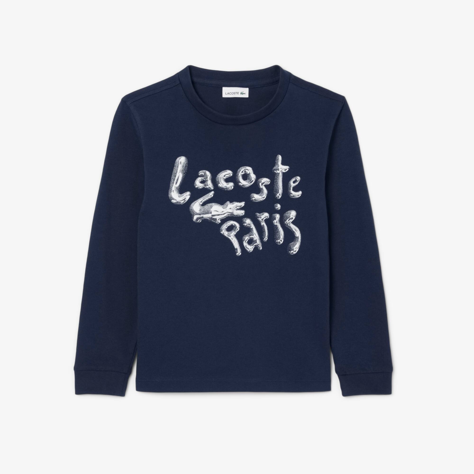 Tシャツ・カットソー LACOSTE SS24 Blue polyester t-shirt (TH7545 IXW) Long Sleeved Heavy Cotton T-shirt - Boys' T-Shirts & Shirts