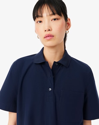 Short Sleeved Poplin Polo Dress