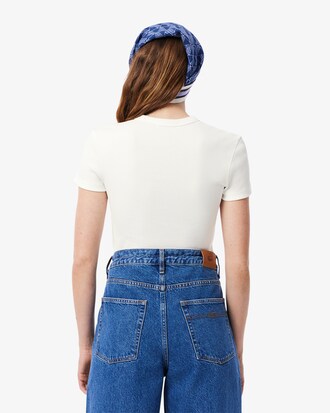Slim Fit Ribbed Cotton T-shirt
