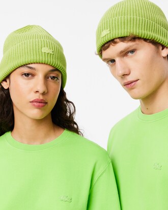 Washed Effect Ribbed Cotton Beanie