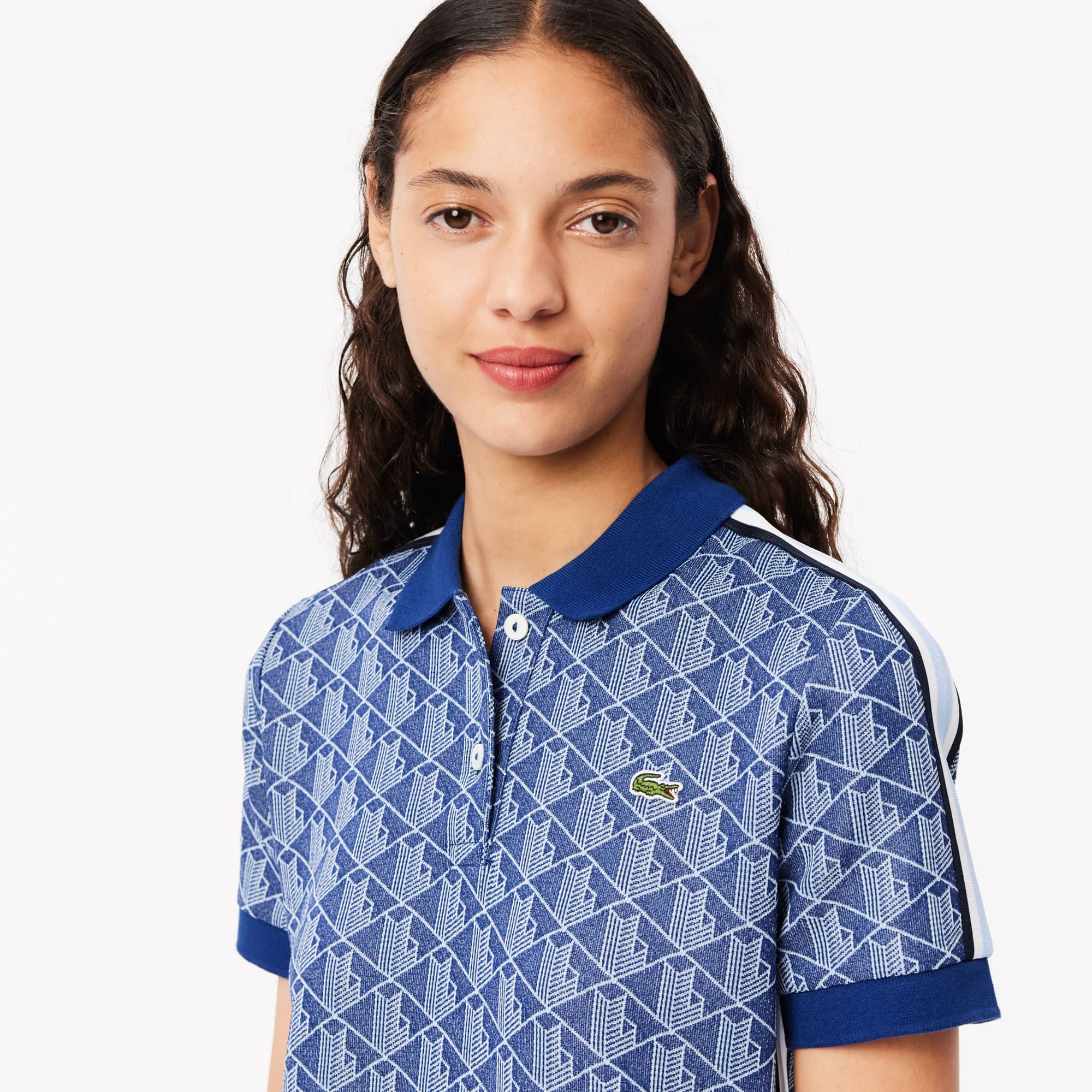 パーティードレス LACOSTE EF2655 Dresses Brown Women's Slim Fit Monogram Polo Dress - Dresses - New In 2025