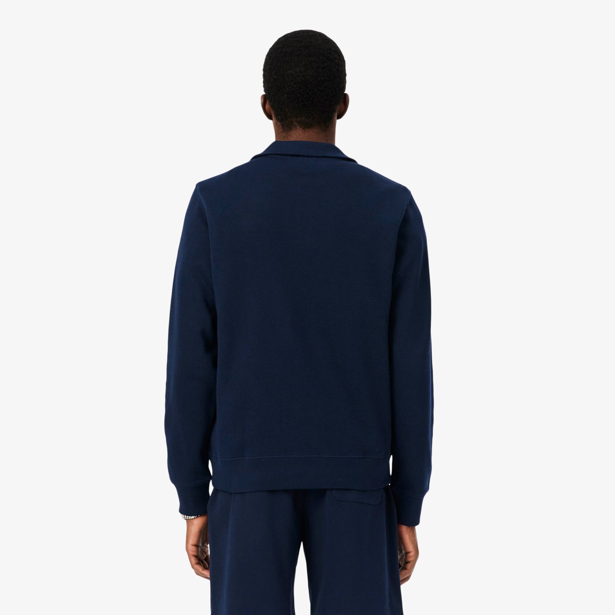 Zip-Up High Neck Interlock Sweatshirt - Men's Sweatshirts - New In