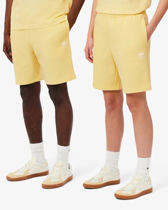 Printed cotton fleece shorts