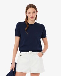 Short Sleeved 3D Knit Sweater