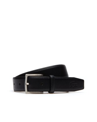 Men's Lacoste Engraved Tongue Buckle Leather Belt