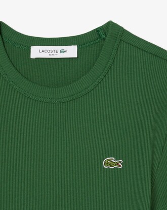Slim Fit Ribbed Cotton T-shirt