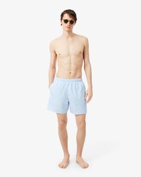 Mid Length Stripe Swim Trunks