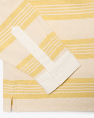 Relaxed Fit Striped Piqu&eacute; Rugby Polo Shirt