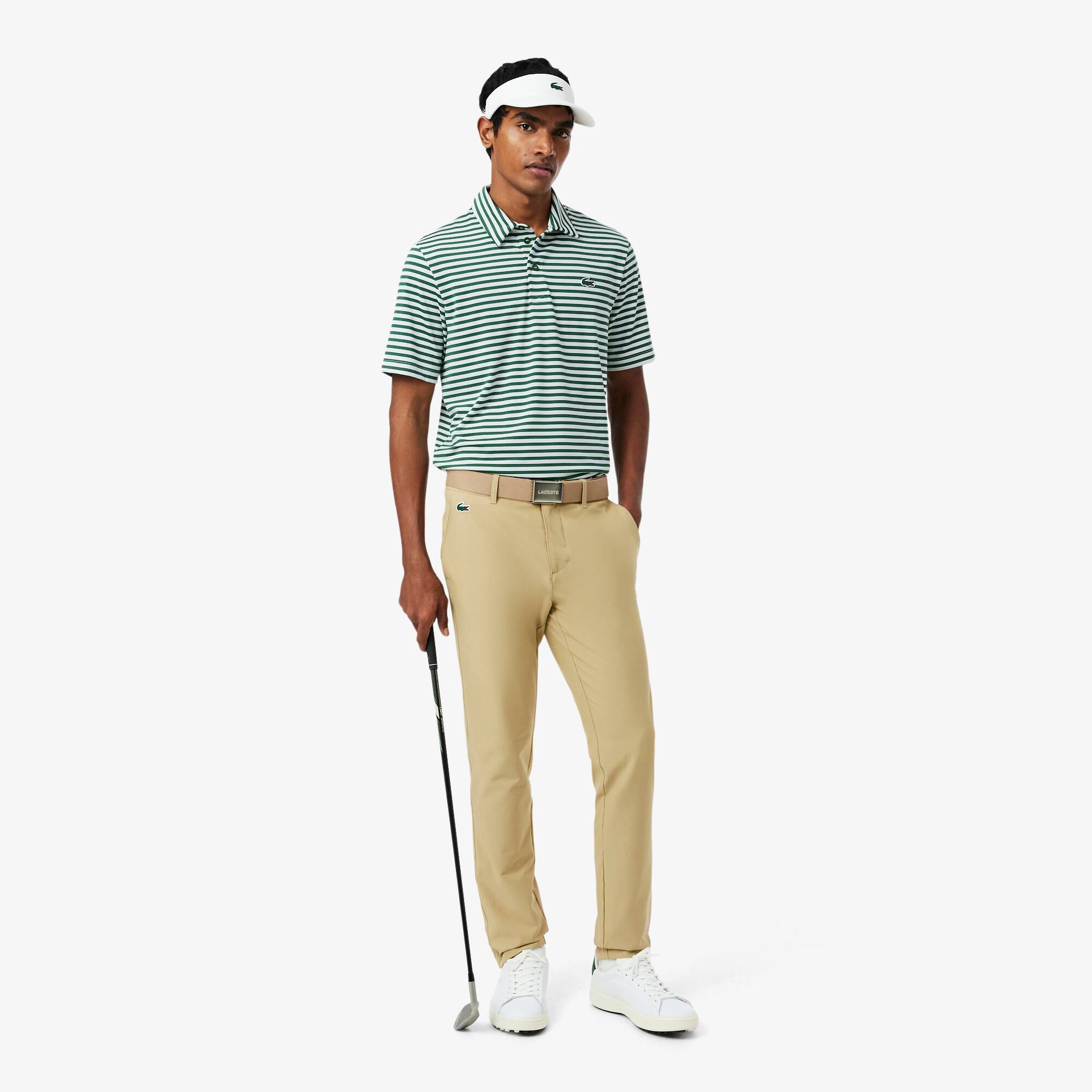 Regular Fit Ultra Dry Striped Golf Polo Shirt - Men's Short