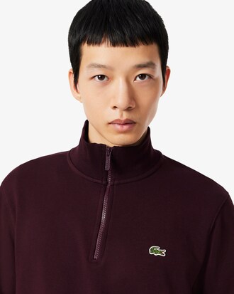 High Neck Zipped Fleece Sweatshirt