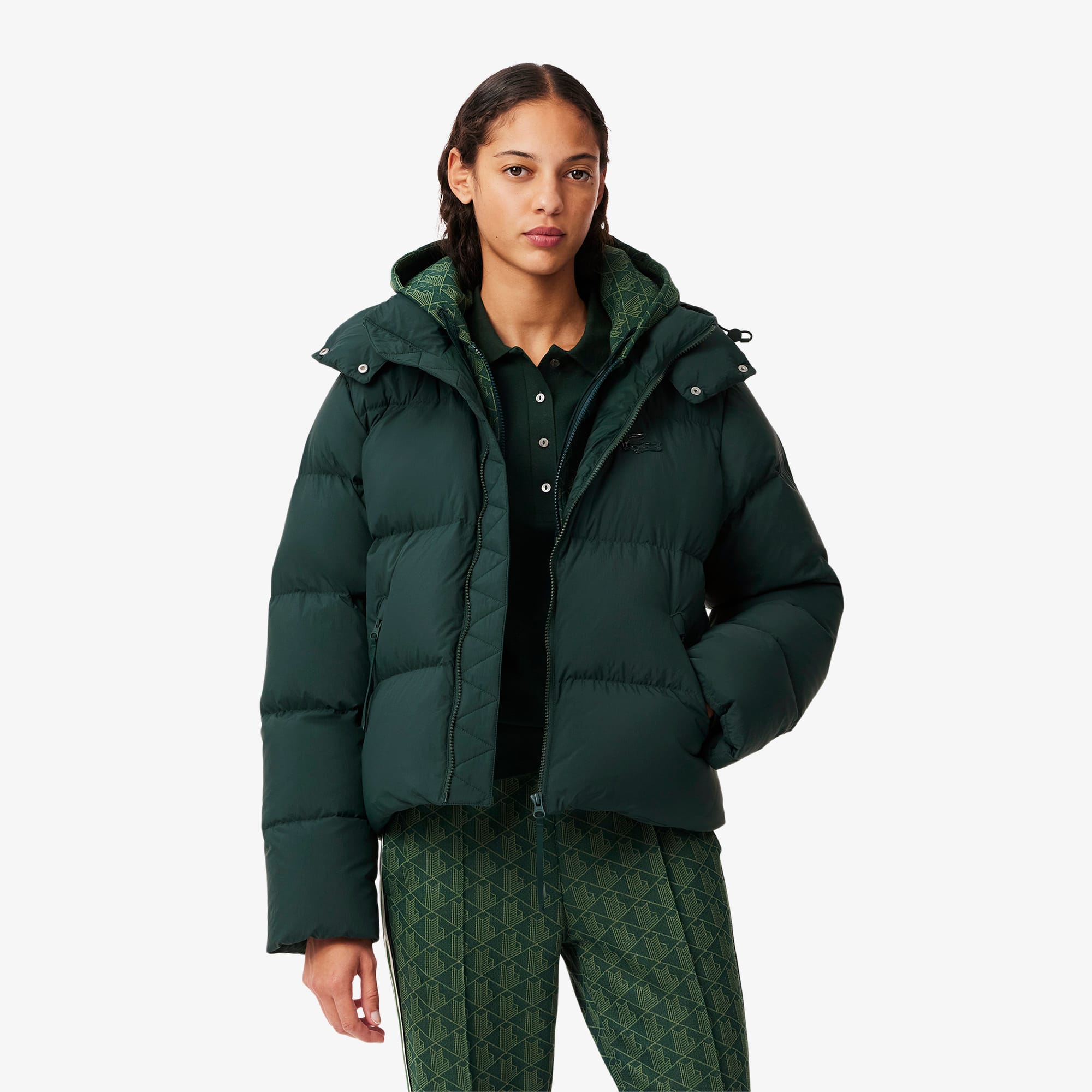 Relaxed Fit Hooded Down Jacket Women s Jackets Coats New In 2025 Lacoste