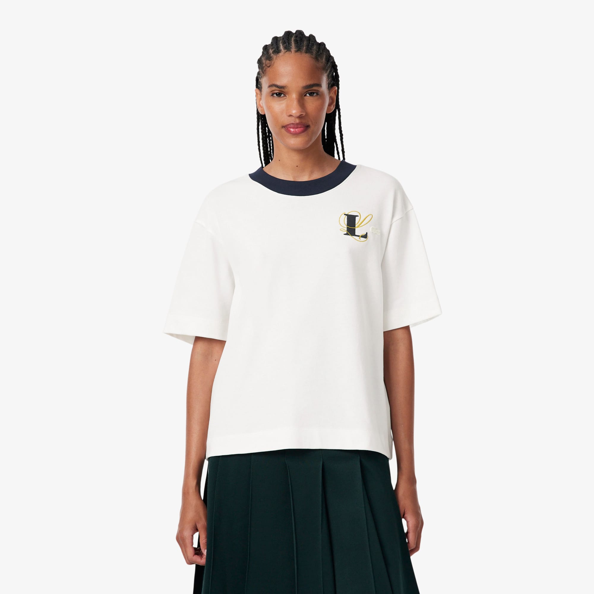 Oversized Embroidery Detail Jersey T-shirt - Women's T-Shirts