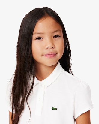 Scalloped Collar Mini Piqué Polo Shirt