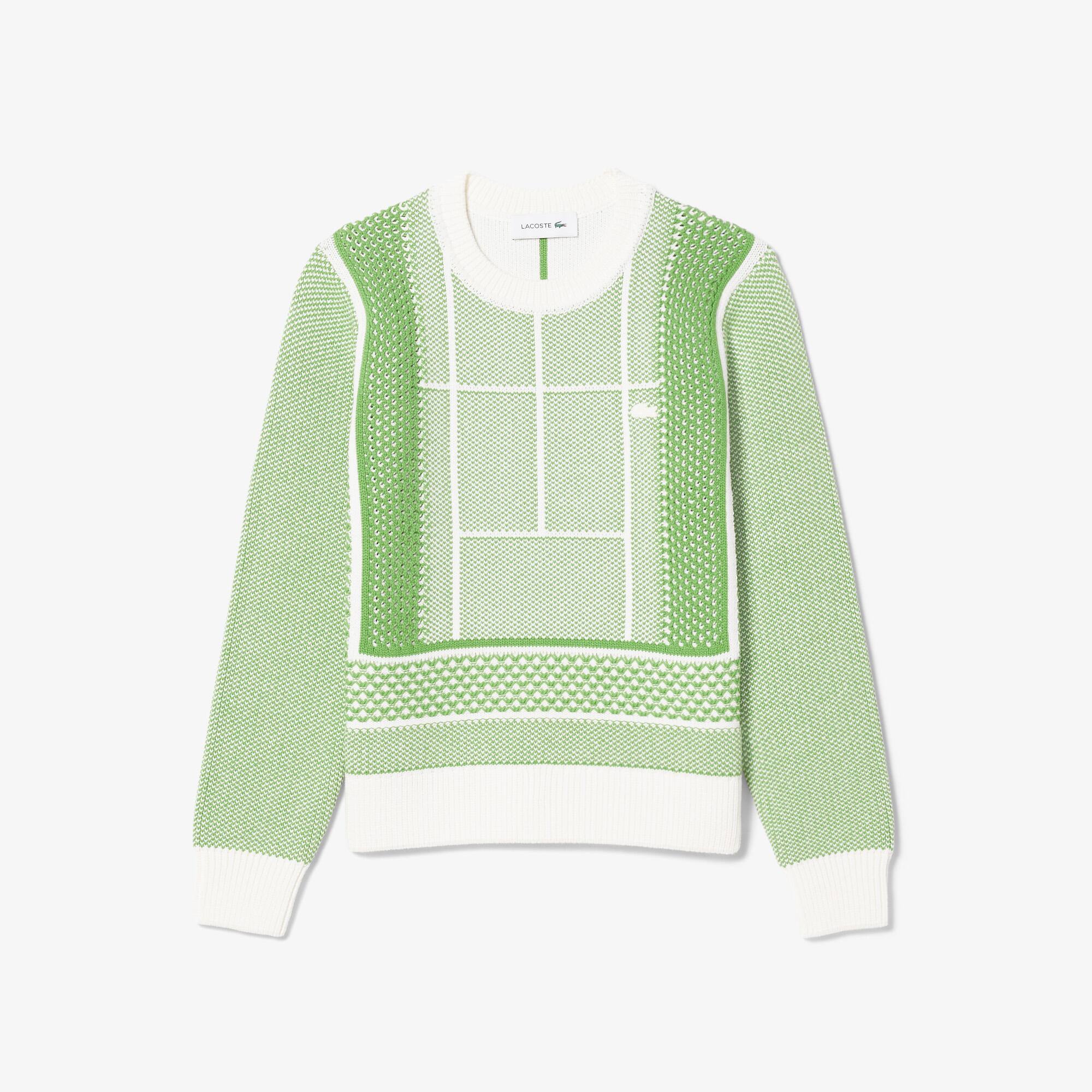 Tennis Court Graphic Jacquard Sweater - Women's Knitwear - New In