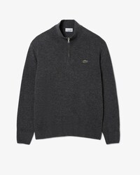 Zipped High Neck Wool Sweater