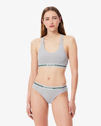 Contrast Band Stretch Cotton Bralette