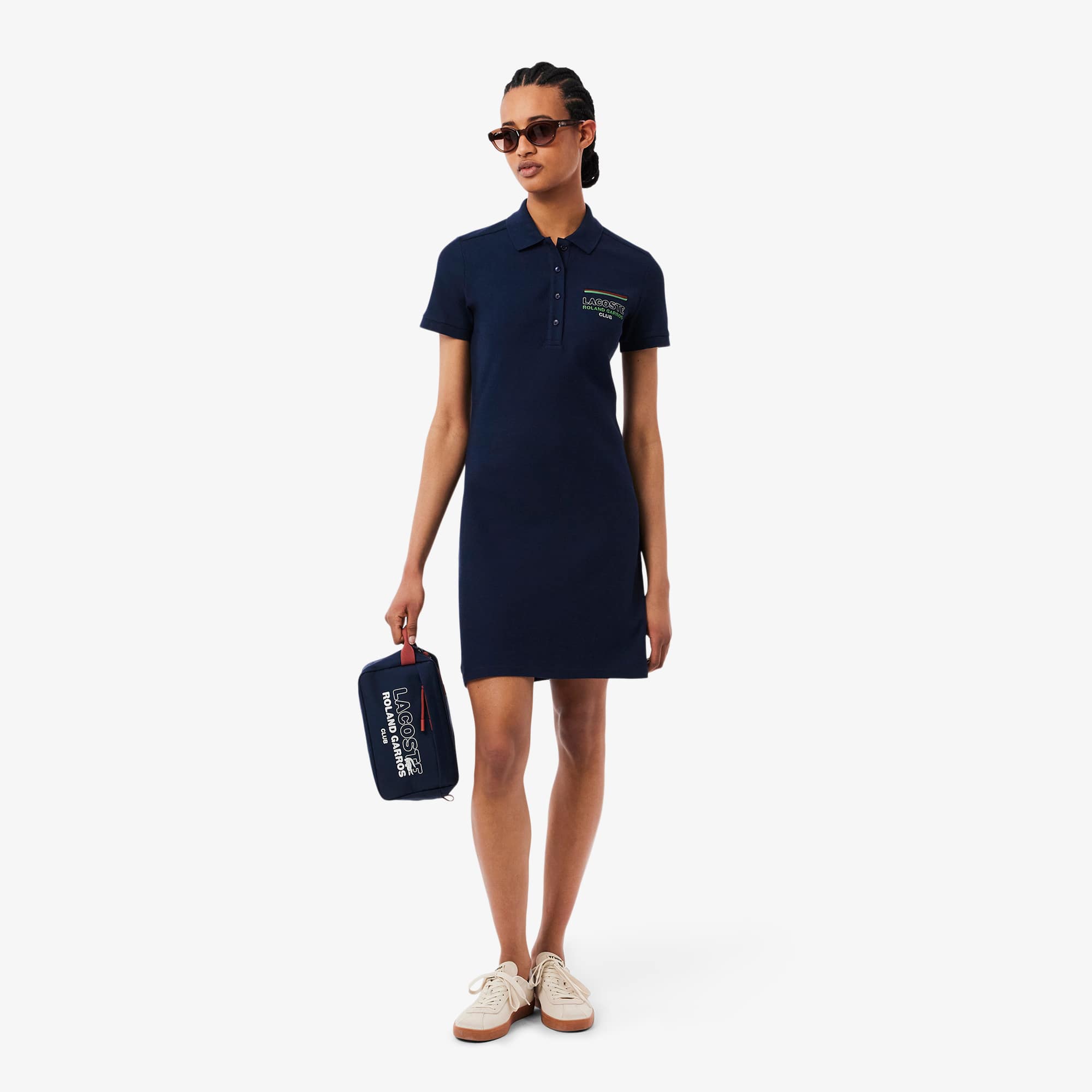 LACOSTE テニスドレス ネイビー Lacoste EF1032-51 Women's Tennis Dress [Navy Blue/Bordeaux