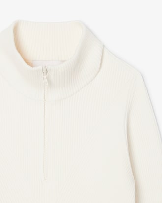 High Neck 3D Ribbed Knit Sweater