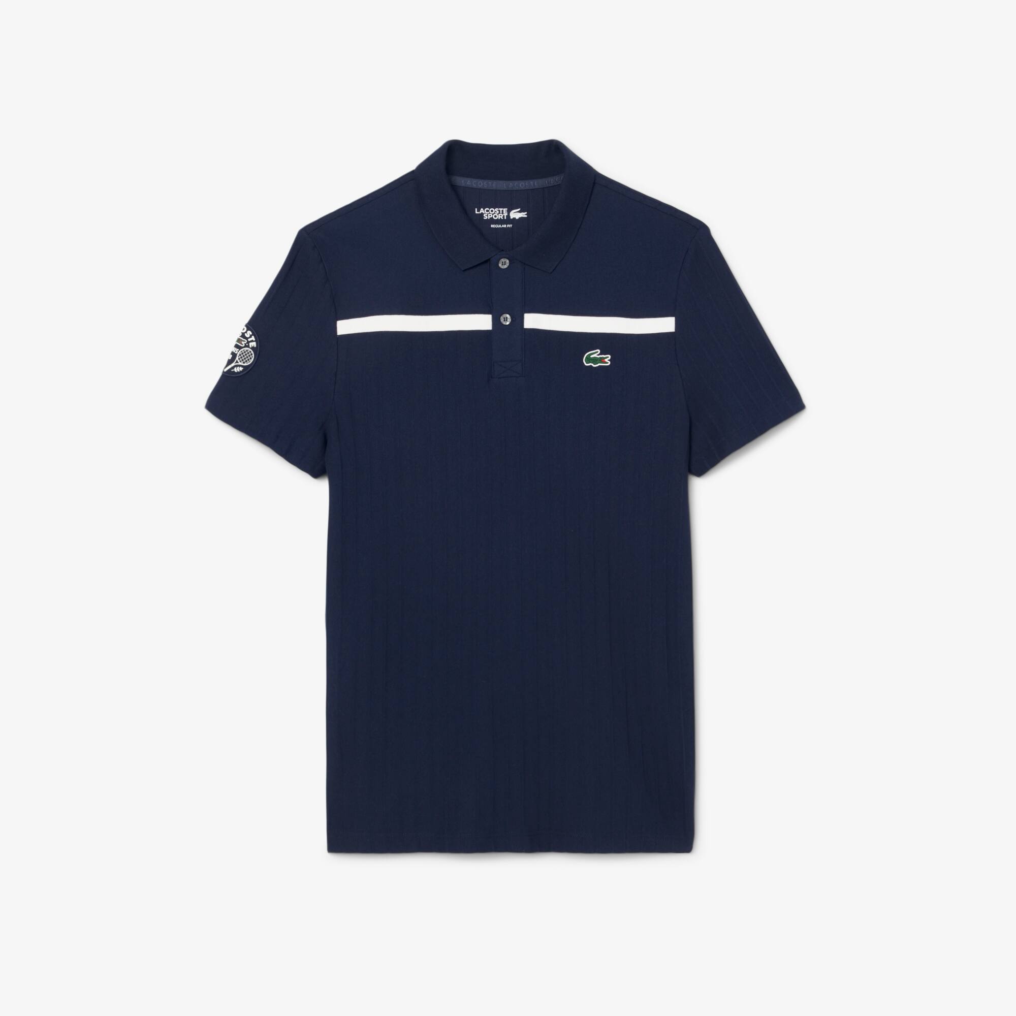 Lacoste スホティメッシュティテルTシャツ TH14870 031 Ultra Dry Badge Accent Tennis Heritage Polo Shirt - Men's