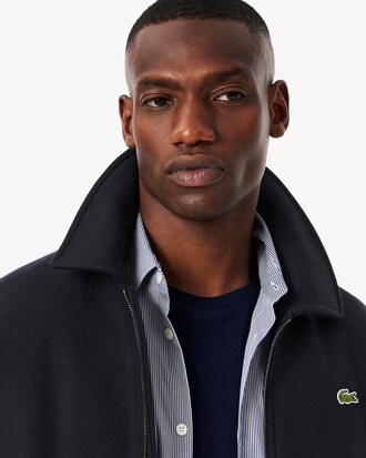 Zipped Padded Wool Aviator Jacket
