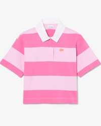 Oversized Striped Cotton Rugby Polo Shirt
