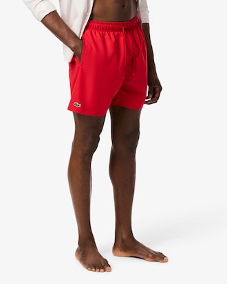 Mid Length Monochrome Swim Trunks