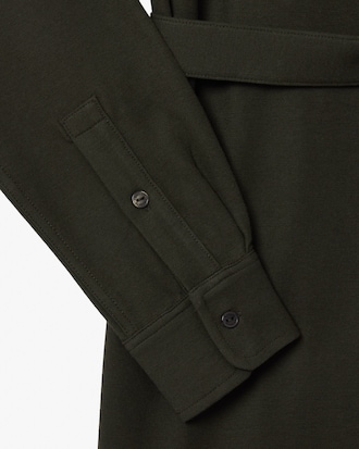 Belted Piqué Shirt Dress