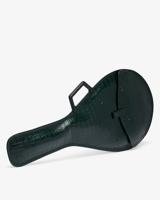 Runway Mock Croc Leather Racket Bag