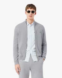 Zipped High Neck Cotton Sweater