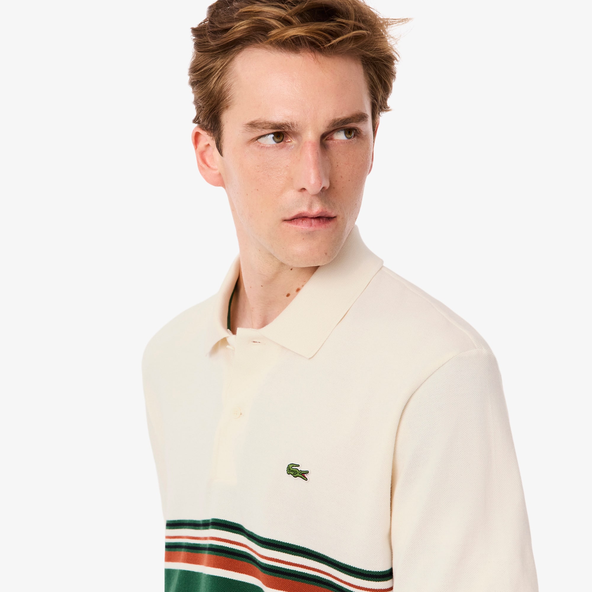 French Made Classic Fit Striped Polo Shirt - Men's Short Sleeves