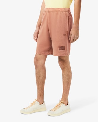 Washed Effect Cotton Fleece Shorts
