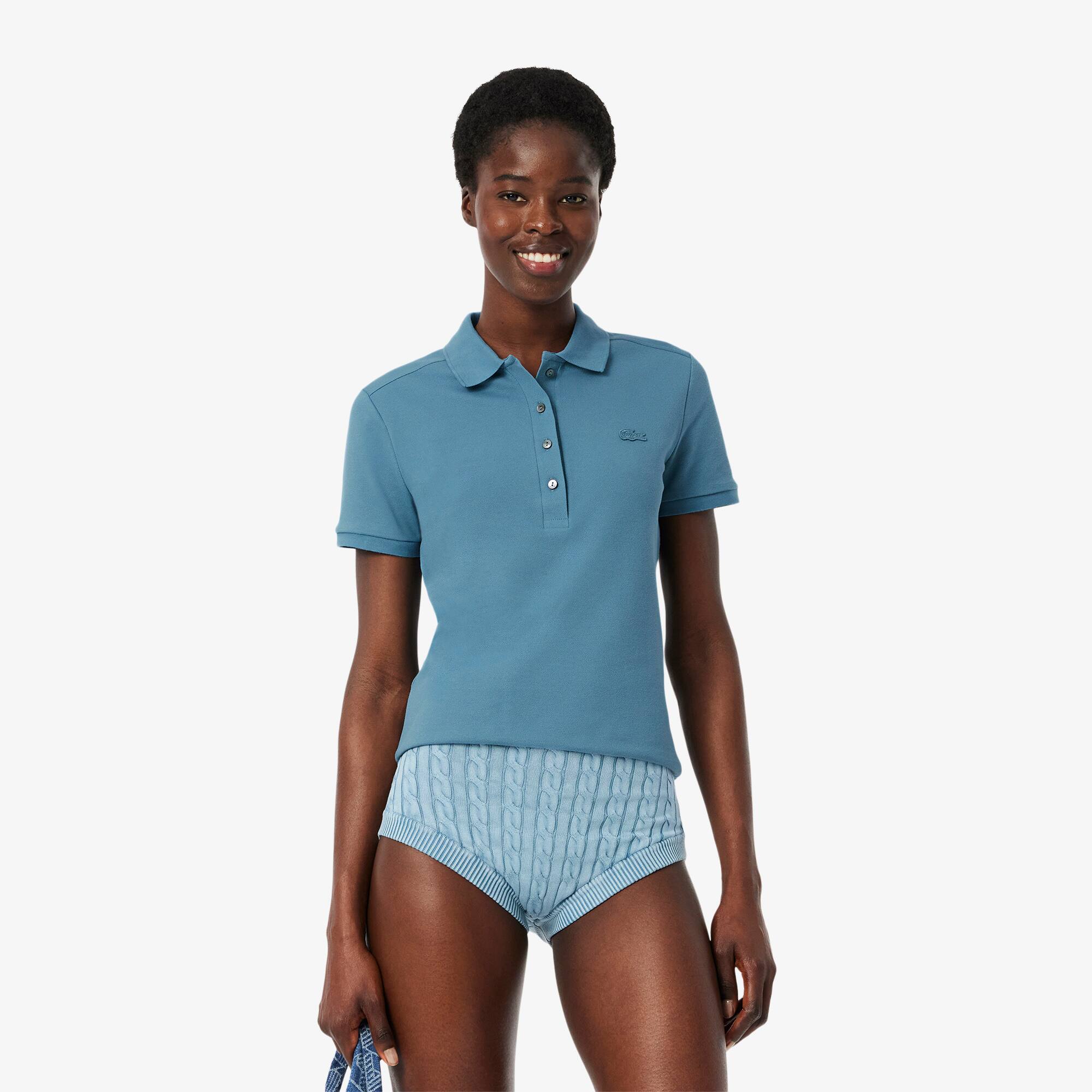 L.12.D Slim Fit Stretch Piqué Polo Shirt - Women's Short