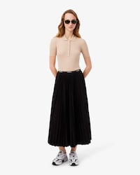 Long Pleated Elasticated Waist Skirt