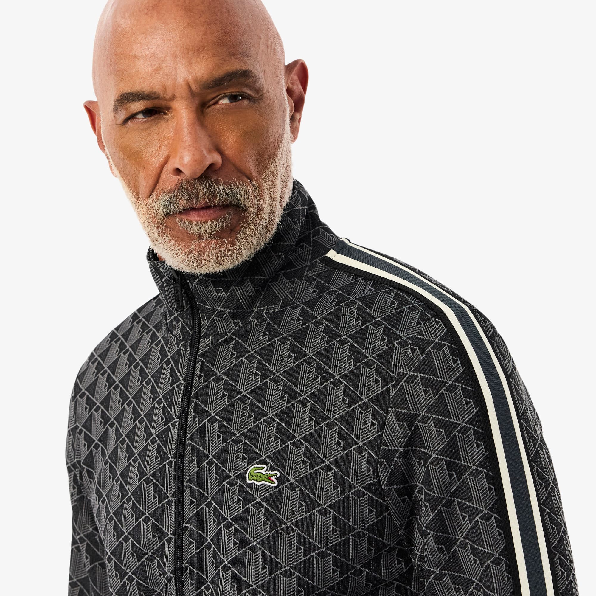 トップス LACOSTE Monogram Jacquard Track Jacket Lacoste Jacquard Zip Track Jacket - Monogram Patterned
