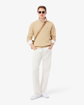 Zip-Up High Neck Interlock Sweatshirt