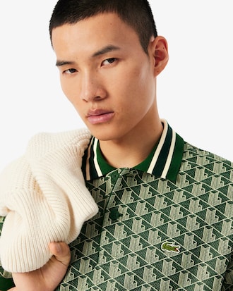 Classic Fit Monogram Jacquard Polo Shirt