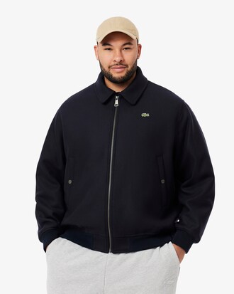 Zipped Padded Wool Aviator Jacket