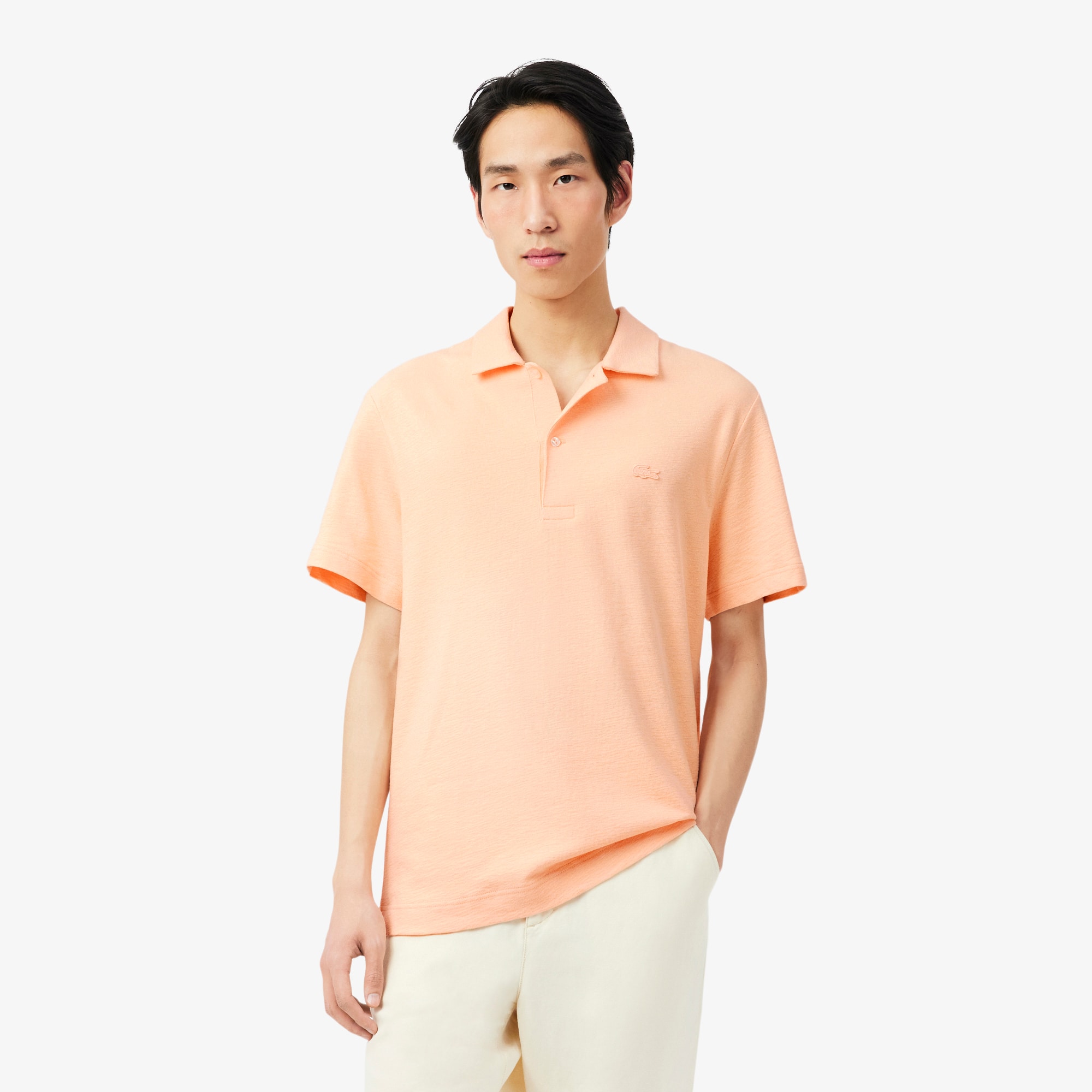 Classic Fit Textured Polo Shirt - Men's Short Sleeves Polo Shirts