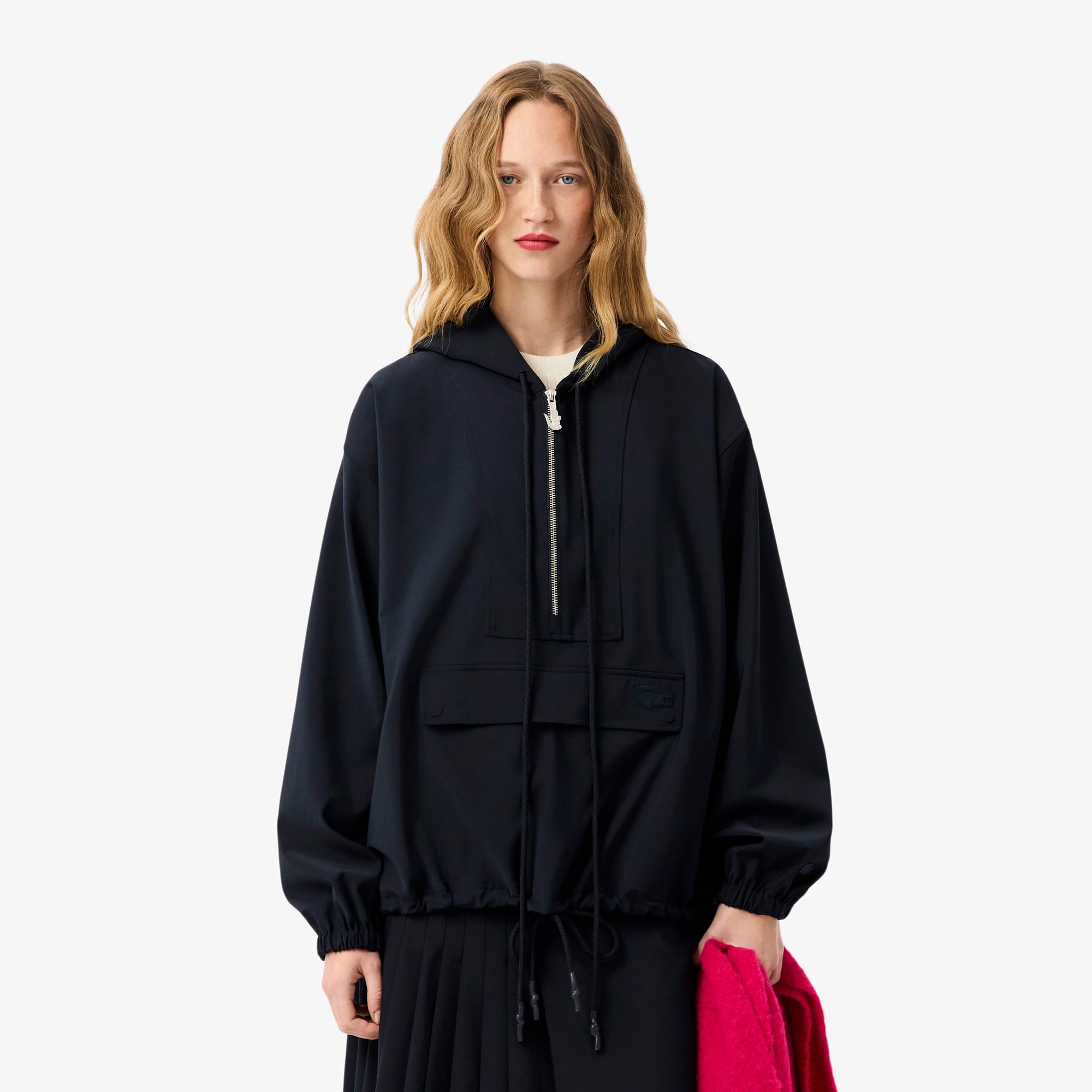 Oversized Wool Blend Popover Jacket - Women's Jackets & Coats