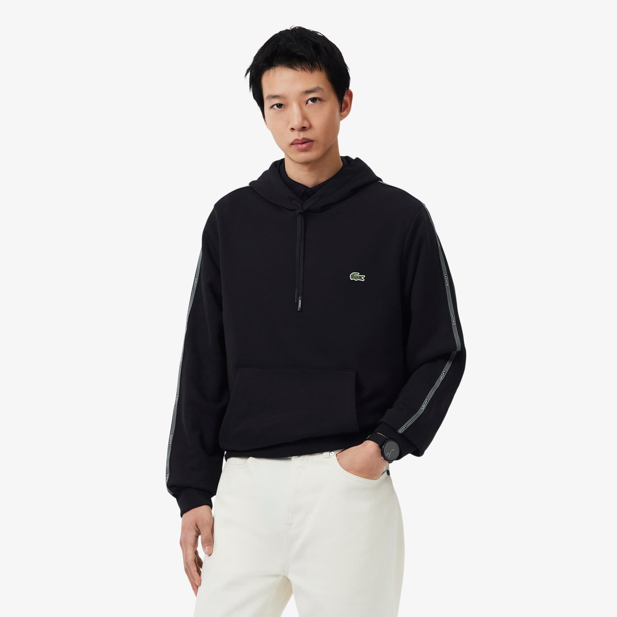 Logo Stripe Zipped Hoodie - Men's Sweatshirts - New In 2026 | Lacoste