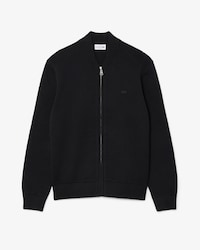 Cotton and Wool Knit Bomber Jacket