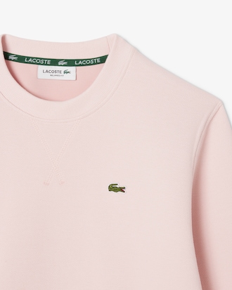 Relaxed Fit Piqu&eacute; Crew Neck Sweatshirt