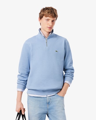 Zip-Up High Neck Interlock Sweatshirt