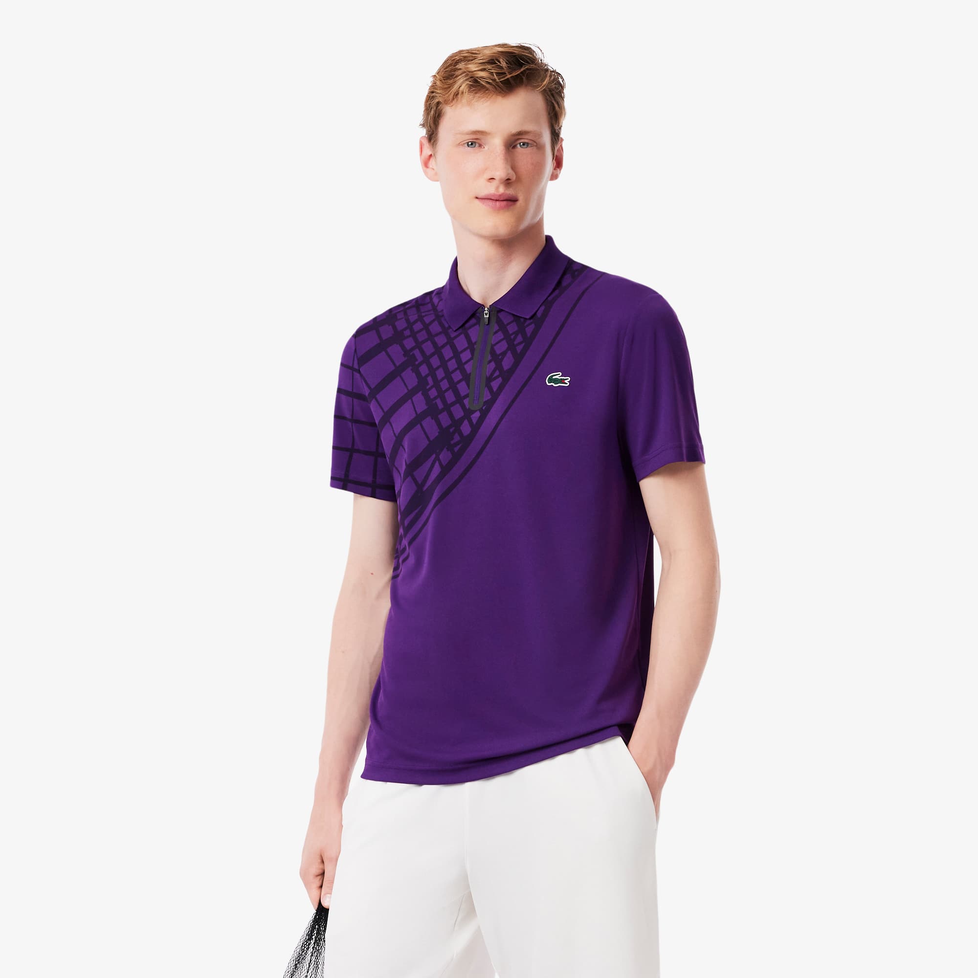 Ultra Dry Printed Slim Fit Tennis Polo Shirt - Men's Short Sleeves