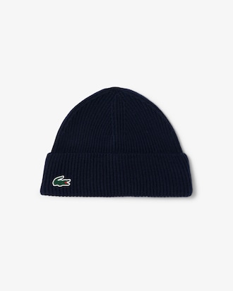 Ribbed Knit Wool Golf Beanie