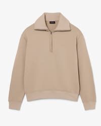 Runway High Neck Zipped Satin Sweatshirt