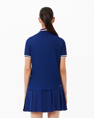 UV Protect Stripe Collar Tennis Polo Shirt