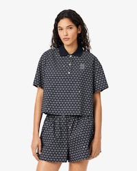 Oversized Tennis Print Polo