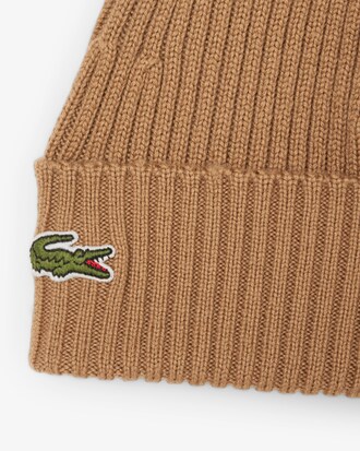 Rib Knit Brushed Wool Beanie