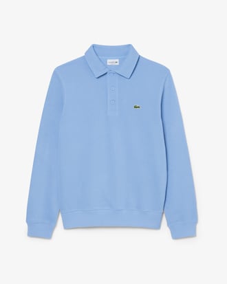 Ribbed Cotton Polo Collar Sweatshirt